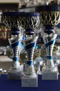 coppe tazza oro blu