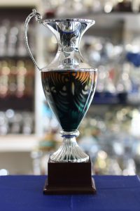 coppa argento con manico tazza smaltata