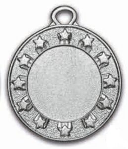 Medaglie stelline colore argento diametro 40