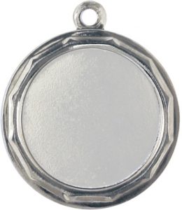medaglia colore argento diametro 32