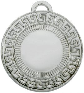 medaglia colore argento greca diametro 50