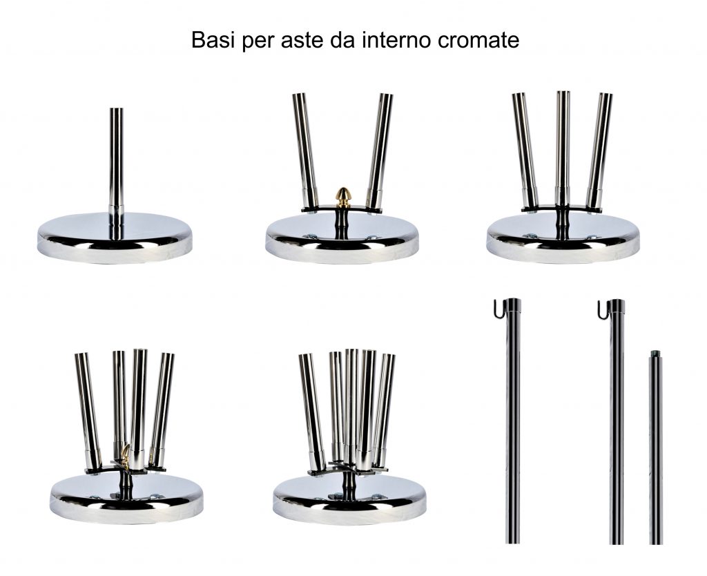 Basi per aste da interno cromate